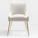 Carlo Upholstered Velvet Accent Chair with Gold Metal Legs, Black