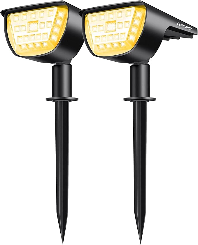 Solar Spot Lights Outdoor, 3 Lighting Modes IP65 Waterproof Solar Lights Outdoor