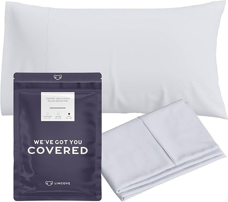 Cotton Sateen Pillowcase - 500 Thread Count Luxury Cotton | Soft and Durable Bed Pillow