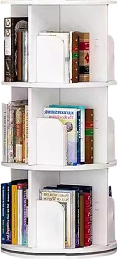 Rotating Bookshelf,Corner Bookshelf 2/3/4/5/6 Tier Bookcase 360° Rotating Bookshelf