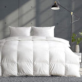 Lightweight Down Feather Fibers Comforter Full/Queen Size, Fluffy Duvet Insert for Warm