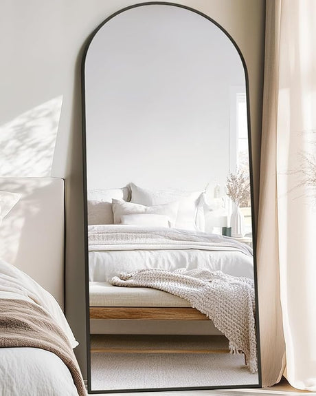 Full Length Mirror,76"x34" Arched Full Body Mirror,Floor Mirror with Stand,Body Mirror Standing Hanging Leaning Against Wall