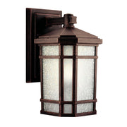 Cameron 10.75" 1 Light Outdoor Wall Light with Etched Linen Glass in Prairie Rock