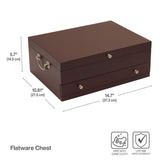 Felt Lined Flatware Storage Chest with Drawer,