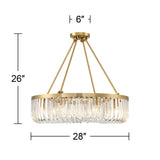 Jenna Modern Glam Ceiling Light Semi Flush-Mount Fixture 28" Soft Gold Metal 8-Light