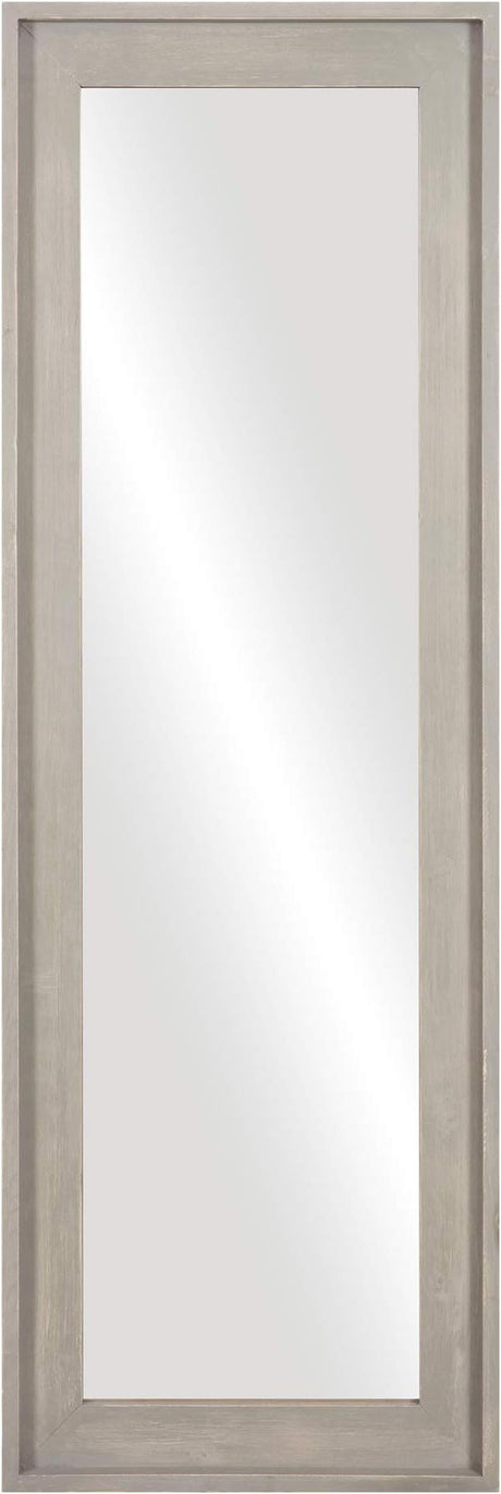 Wood Framed Full Length Wall Mount or Leaner Mirror, 19.5" x 57", Brown