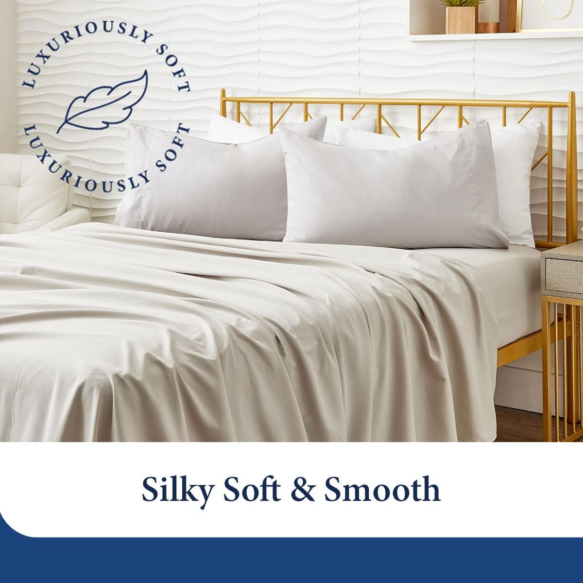 Luxury Bamboo Sheets - Blend of Rayon Derived from Bamboo - Cooling