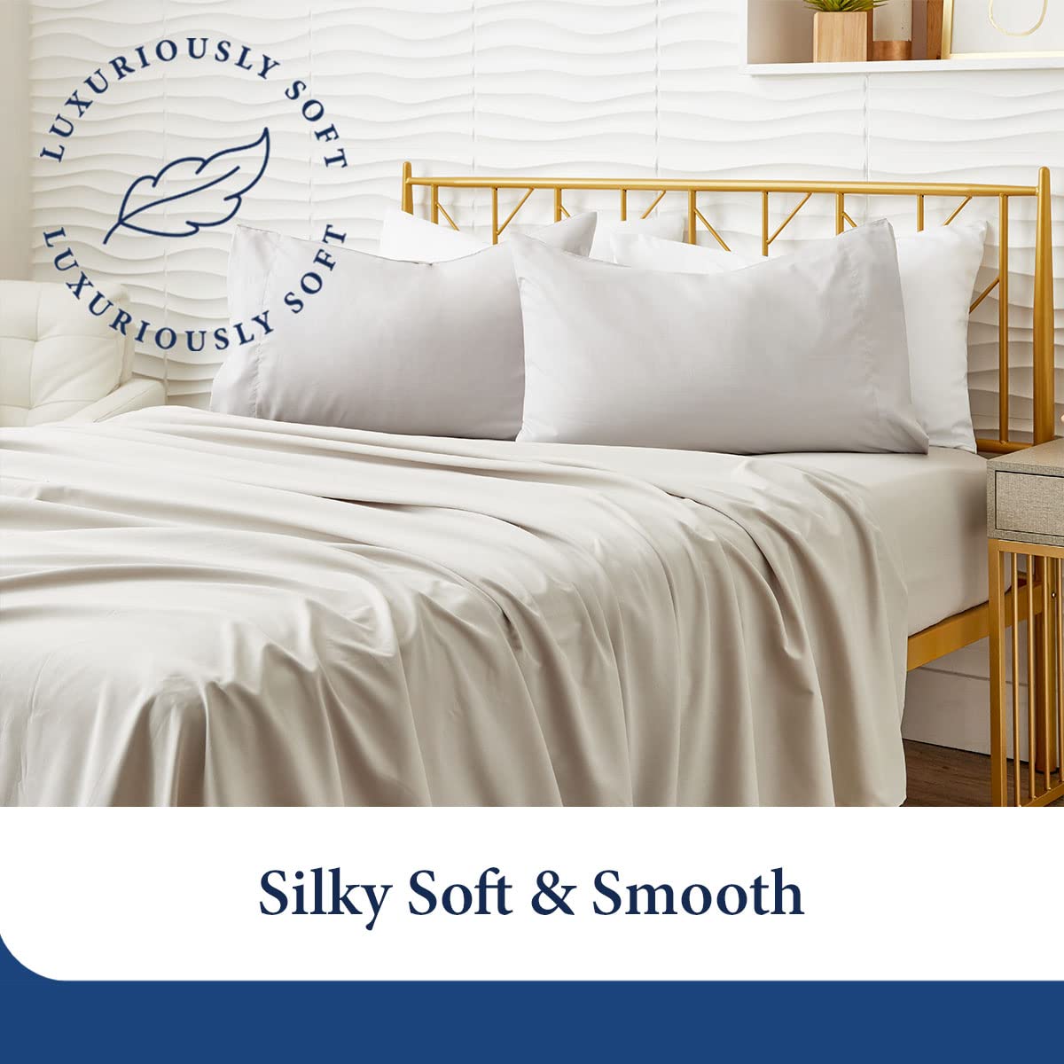 Luxury Bamboo Sheets - Blend of Rayon Derived from Bamboo - Cooling