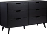 Modern 6-Drawer Dresser Bedroom Storage Organizer, 52 Inch, Riviera