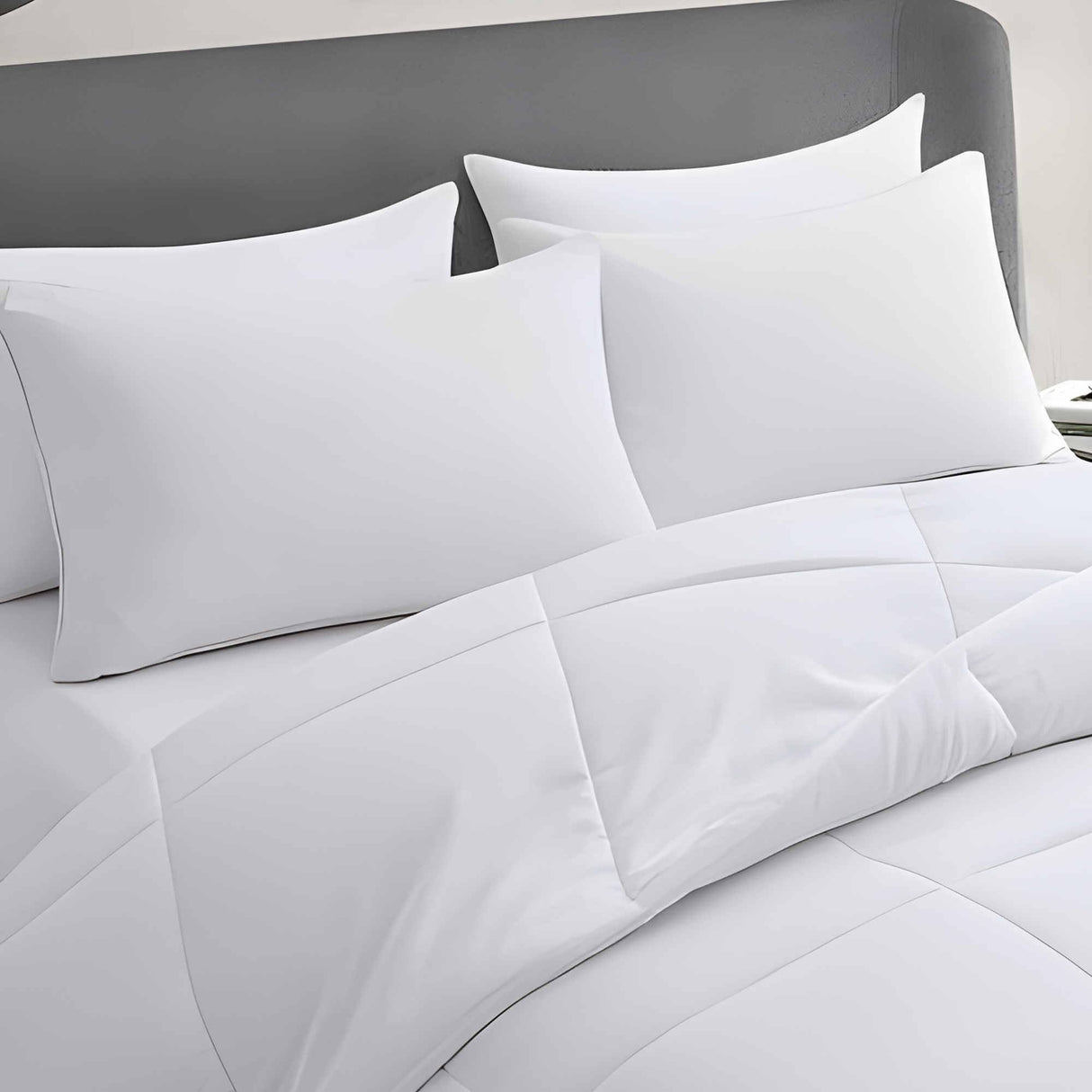 Acteb Ultra Thin Flat Soft Bed Pillows Standard Size Set of 2 Pack for Sleeping 20"x26", Hypoallergenic Skin Friendly Machine Washable