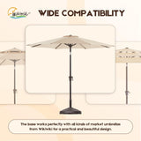 80 Lbs Round Weighted Patio Umbrella Base, Free Standing Heavy Duty Base Water