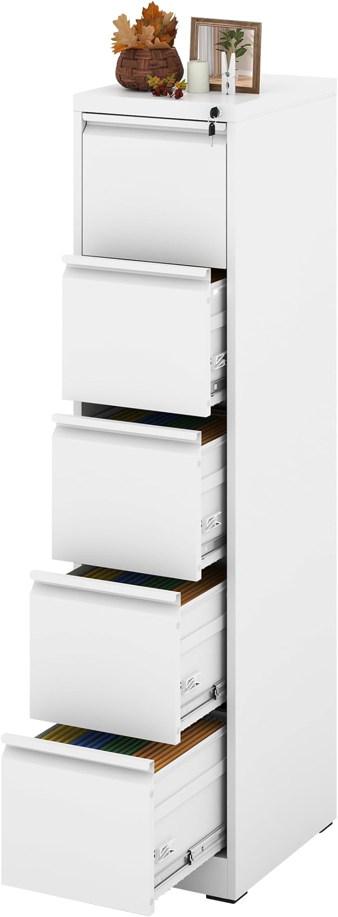 Vertical File Cabinet with Drawer, 4 Drawer File Cabinet with Lock, Filing Cabinets