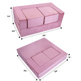 Modular Kids Play Couch Sofa – Pink Convertible Toddler Couch, Fold-Out Plush Foam Chair for Children’s Playroom