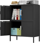 Metal Locker Storage Cabinet with 6 Doors and 4 Shelves，56.6" Tall Steel Office Storage