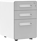 3-Drawer Metal Mobile File Cabinet, Lockable Rolling Filing Cabinets with Wheels