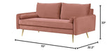 Container Luxury 2-Piece Sofa Set, Chesterfield-Inspired Design with Scrolled Arms, Nailhead Accents & Channel Tufting, Soft Velvet Upholstery, High-Density Foam for Comfortable Seating, Rose