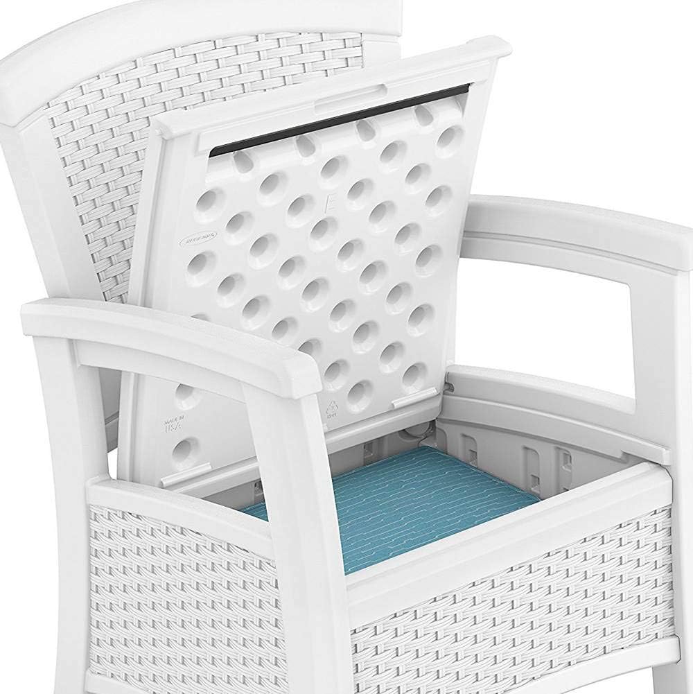 Lightweight Resin All Weather Storage Chairwith Storage