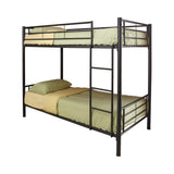 Metal Bunk Bed, Twin Over Twin, Black