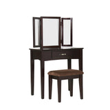 Doris 2-Piece Vanity and Stool Set, Espresso