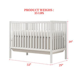 5-in-1 Convertible Crib, Baby Crib, Converts from Baby Crib to Toddler Bed, Daybed and Full-Size Bed Frame,