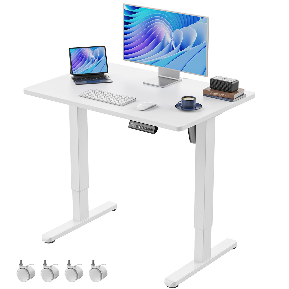 Electric Small Standing Desk, 35" x 24" Whole Piece Desktop