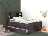 Model 82921K3-22 Full Size Bookcase Bed with Three Drawers and Twin Sized Trundle