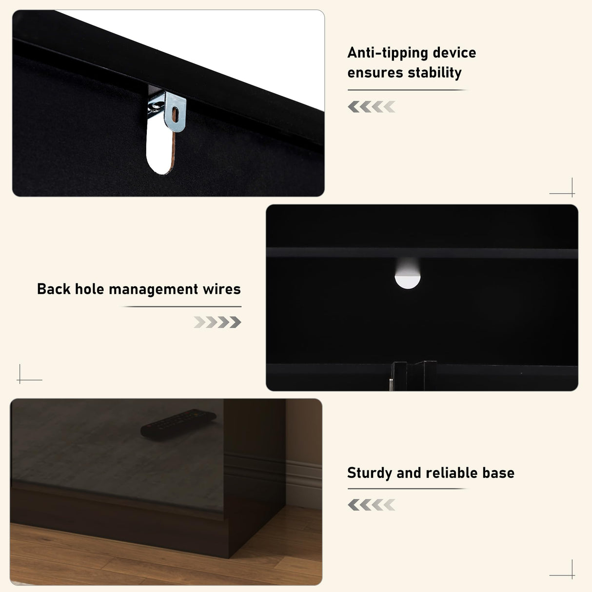 32-Inch Tall Entertainment Center with LED Lighting for 70-80 Inch TV