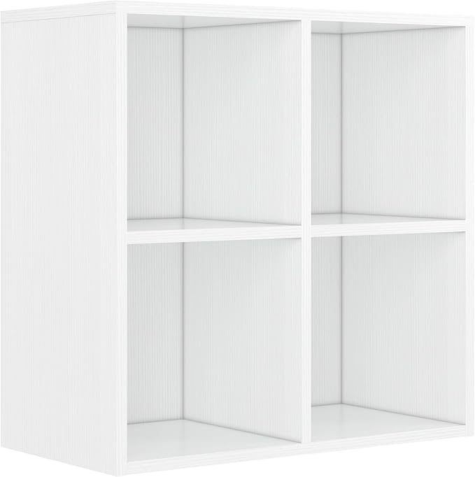 Bookcase, 4 Cube Open Storage Organizer Display Bookshelf, HOFB017