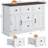 Farmhouse 5+2 White Dresser for Bedroom, Chest of Drawers for Bedroom