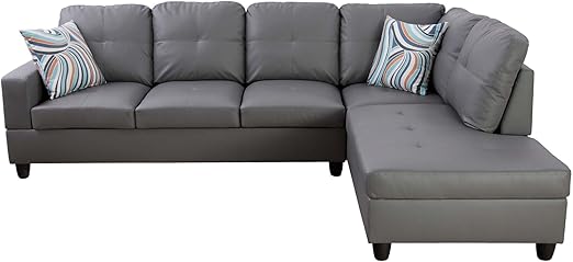 MZX-Carl-SS-00009-LWJ Sectional, 103.5"x74.5"x35", Silver White