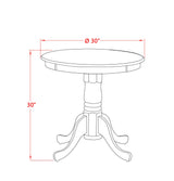 Eden 3 Piece Dinette Set for Small Spaces Contains a Round Table with Pedestal and 2 Dining Room Chairs