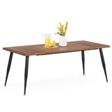 70.9 Inch Large Rectangular Dining Table Kitchen Furniture,Brown+Black