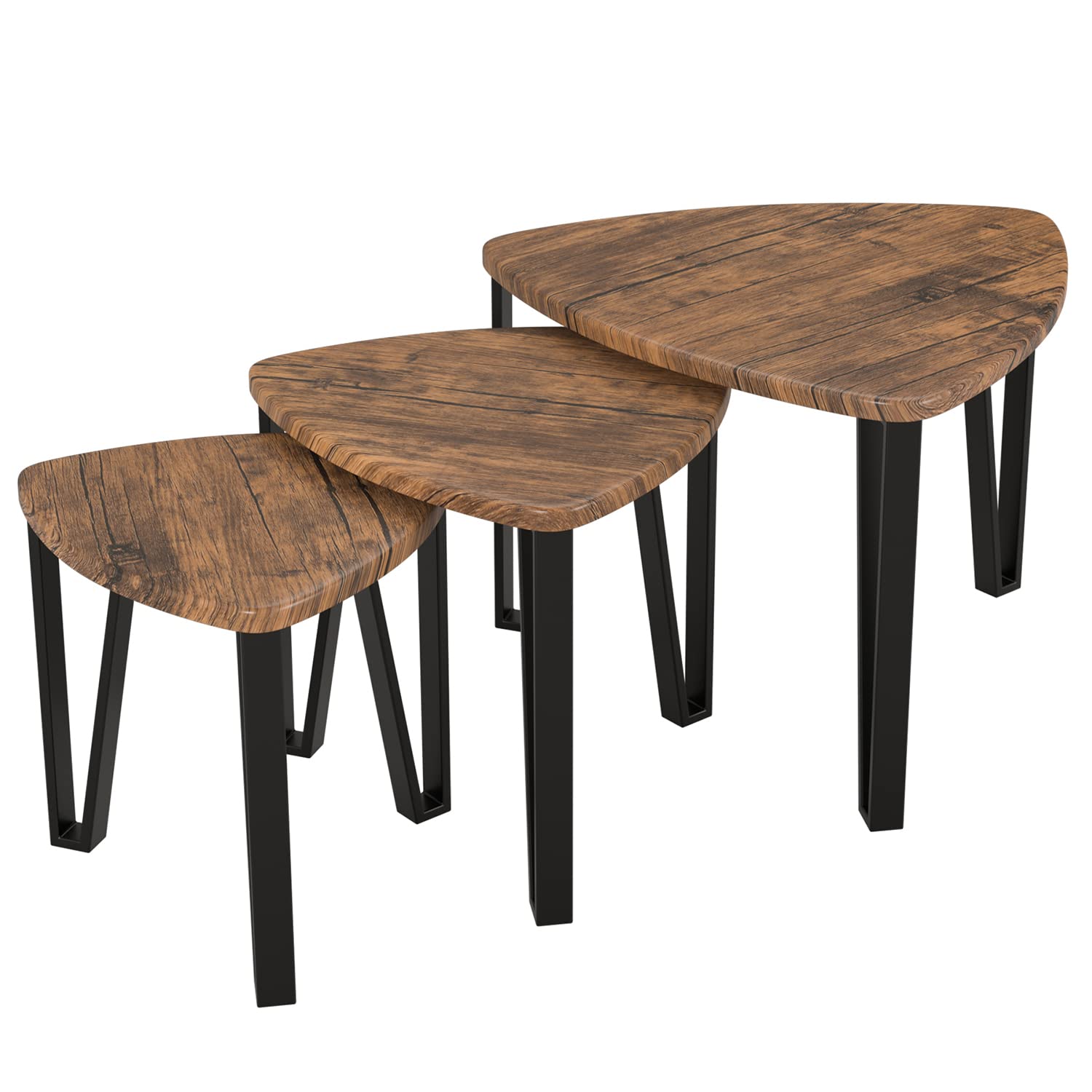 Nesting Coffee Tables End Table Sets Set of 3 Vintage Side Tables, Nightstand