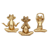 Gold Frog Figurines Yoga Decor 3.7In Set of 3 –Frog Yoga Statues