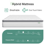 Queen Mattress, 12 Inch Hybrid Mattress Queen with comfort Foam,Innerspring