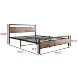 Black Queen Size Bed Frames with Wood Headboard,Heavy Duty Platform Bed Frame