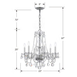 Six Light Chandelier in Classic Style - 23 Inches Wide by 25 Inches High-Hand Cut Crystal