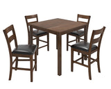 Wood 5-Piece Dining Table Set, Mid Century Modern Dining Table W/ 4 Chairs, Chairs