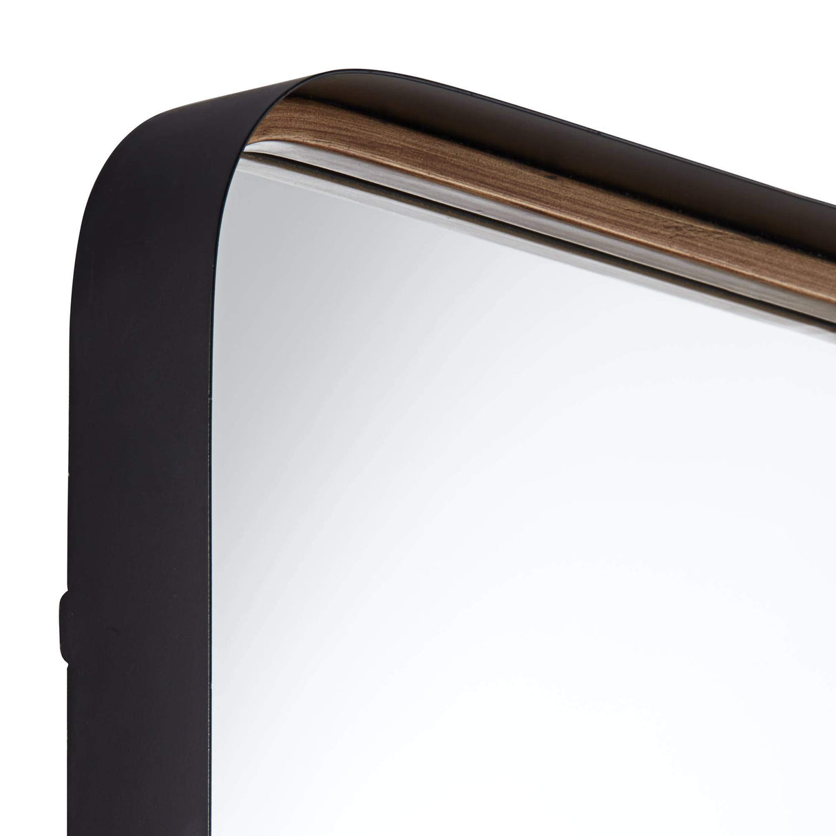 Uttermost Rounded Corner Rectangular Vanity Decorative Wall Mirror Modern Rustic Gold Black Iron Frame Beveled Edge 24" Wide for Bathroom Bedroom Living Room Home House Office Entryway