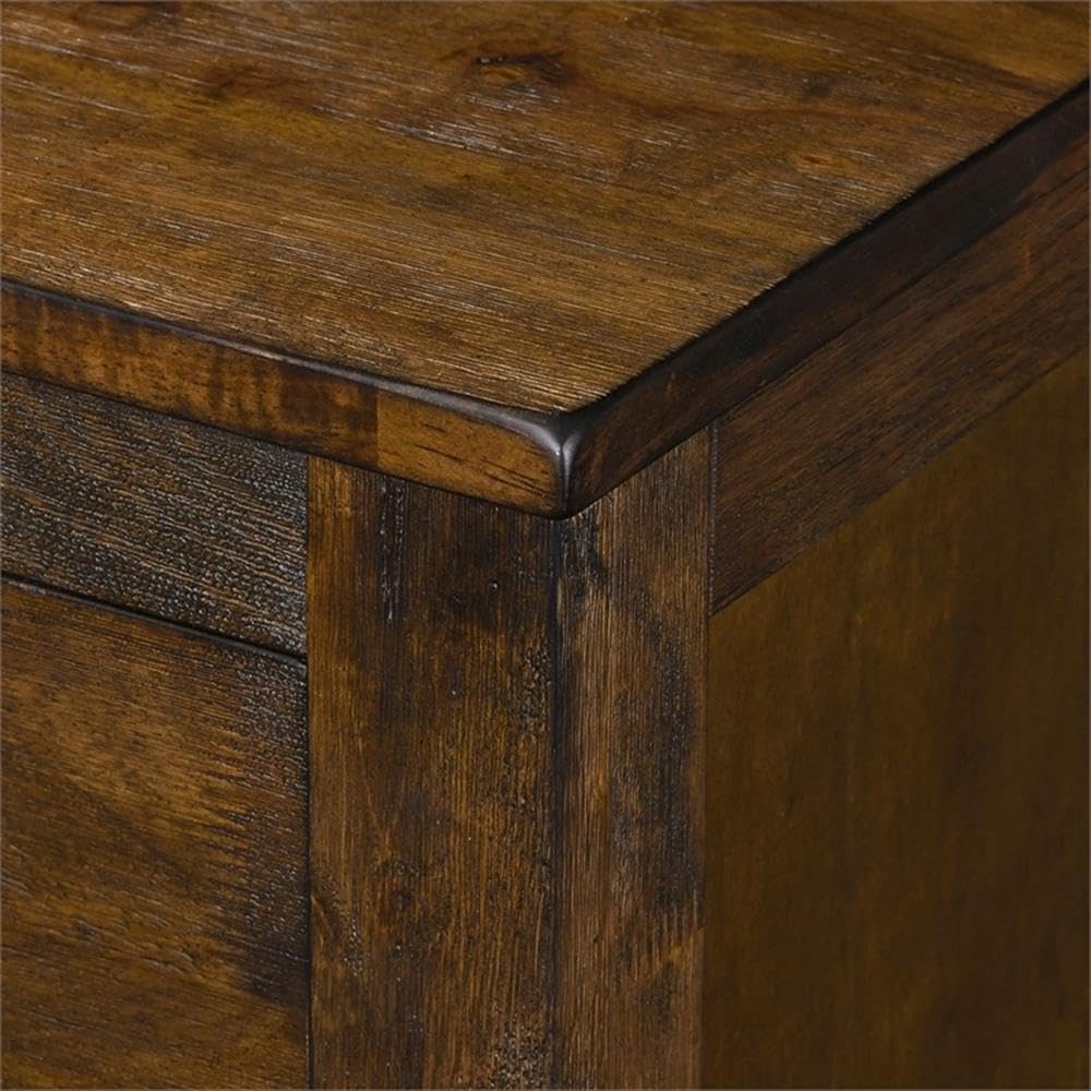 Stratford Farmhouse Wooden Nightstand Bedside End Table, Space Saving Design
