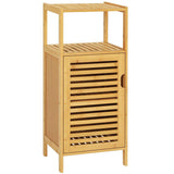 Bamboo Cabinet, Bathroom Storage Cabinet with Single Door and Shelf, Freestanding Bathroom Cabinet,