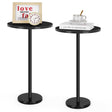 Round Side Table Small End Table Set of 2 Black Round Coffee Table Modern Nightstand Kids Bedside Table Outdoor Accent Table for Small Spaces Living Room Bedroom Patio - Bircata
