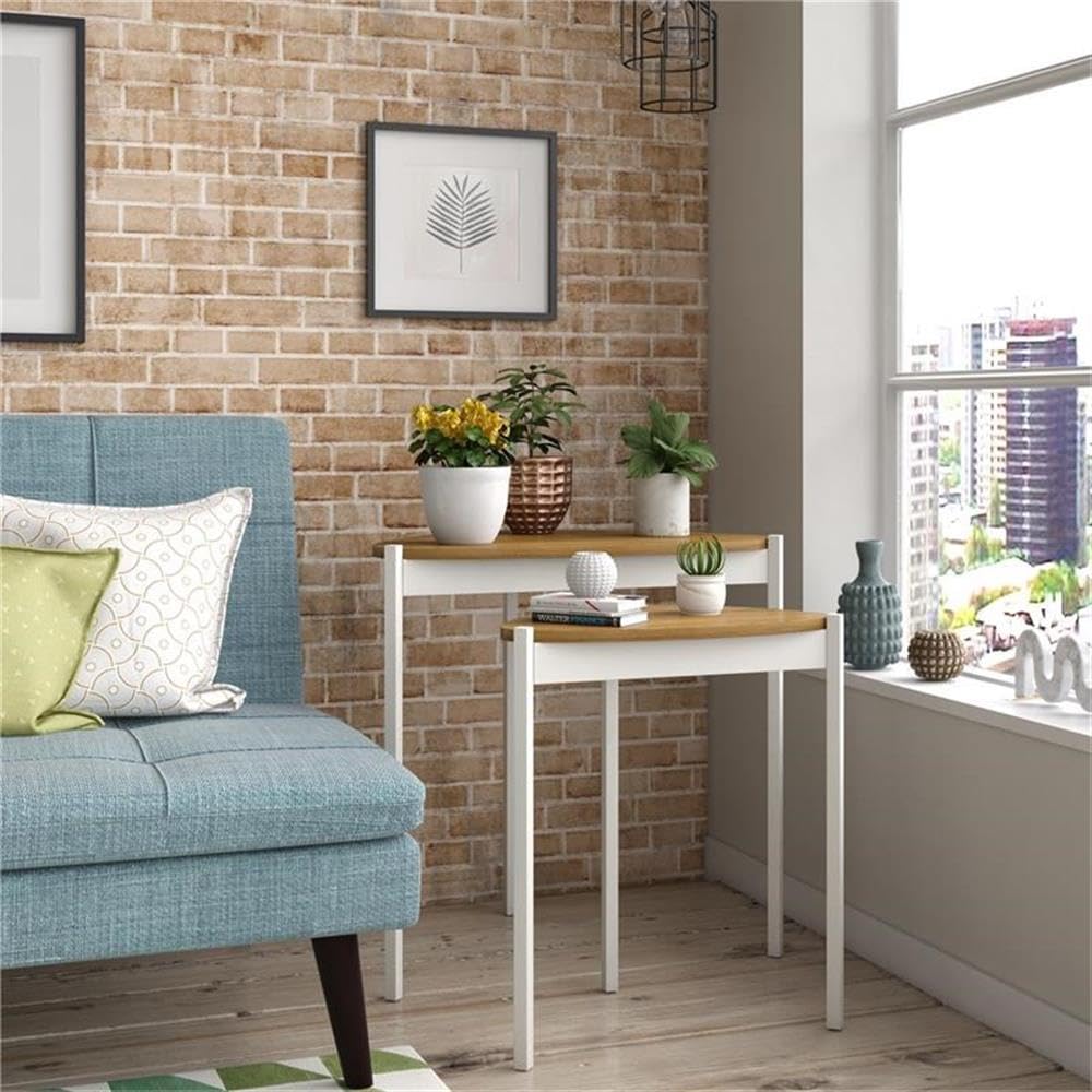 Tallulah Nesting Tables, Walnut/White