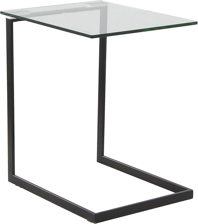 Zenn Glass End Table, Accent Table, Glass End Table, Small Side Table for Small Spaces