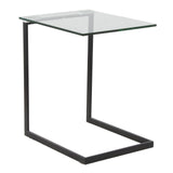 Zenn End Table, Accent Table, Glass End Table, Small Side Table for Small Spaces