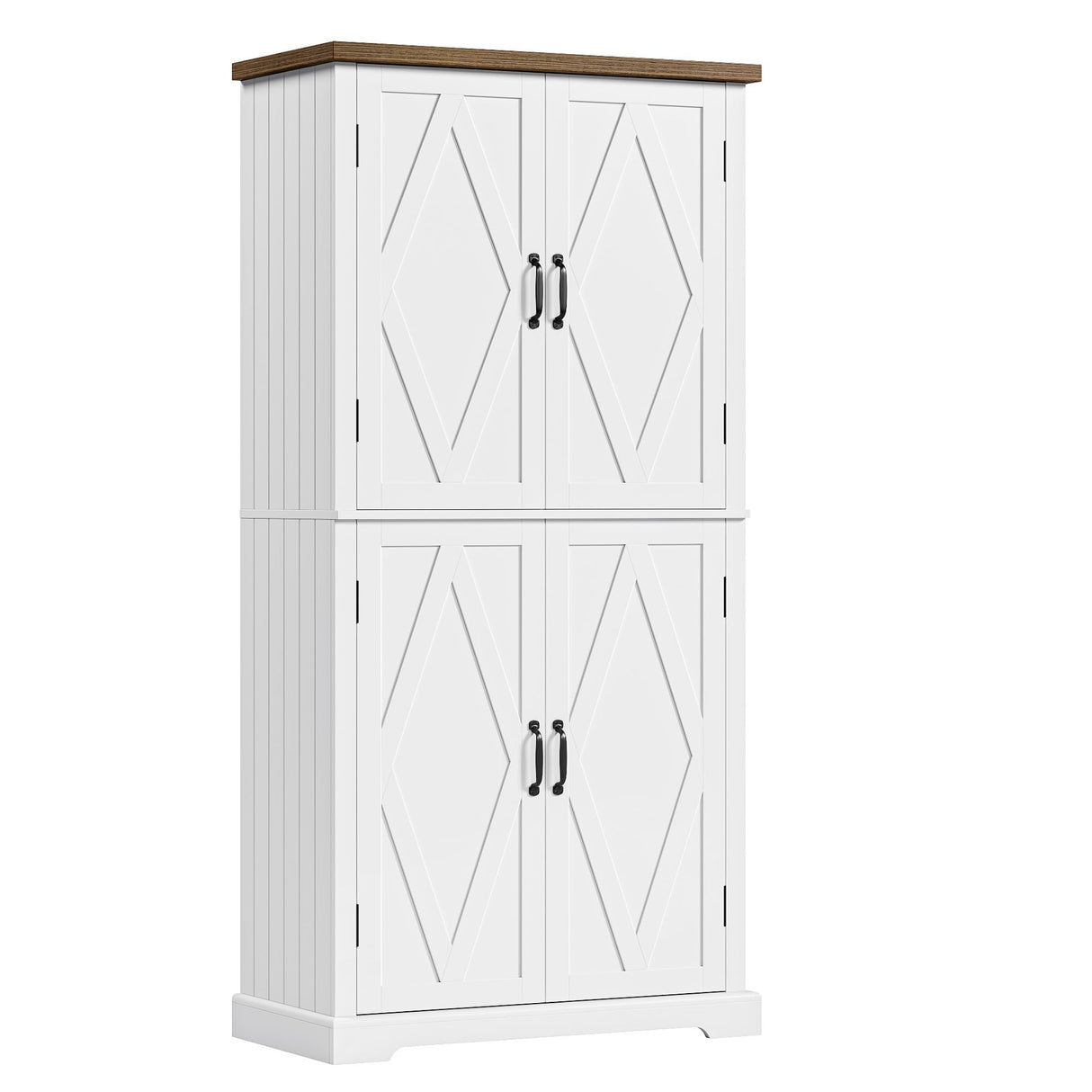 64" Pantry Cabinet, Tall Kitchen Pantry Storage Cabinet, Modern Farmhouse Bathroom