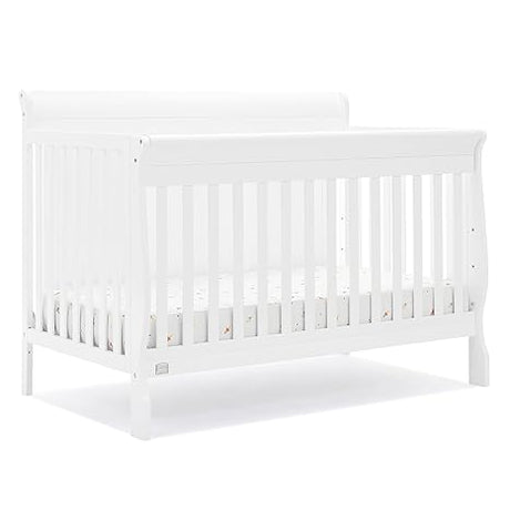 Simmons Kids Carter 6-in-1 Convertible Crib - Greenguard Gold Certified, Black Ebony+ Quiet Nights Breathable