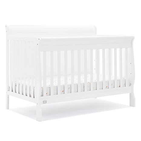 4-in-1 Convertible Crib - GREENGUARD Gold Certified Crib - Baby Crib Convertible to Toddler Bed, Daybed & Full-Size Bed - Wooden Baby Crib with 4 Adjustable Heights - Forest Green