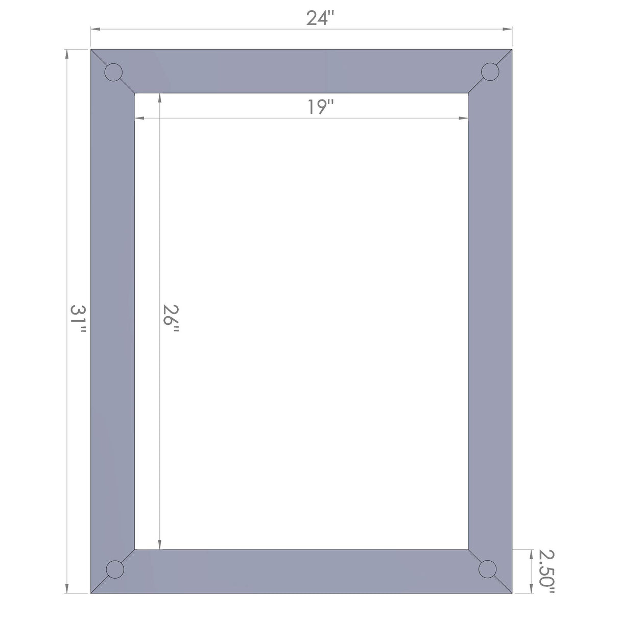 Farmhouse Bathroom Vanity Mirror with Clavos, Walnut Finish, 24" x 31"