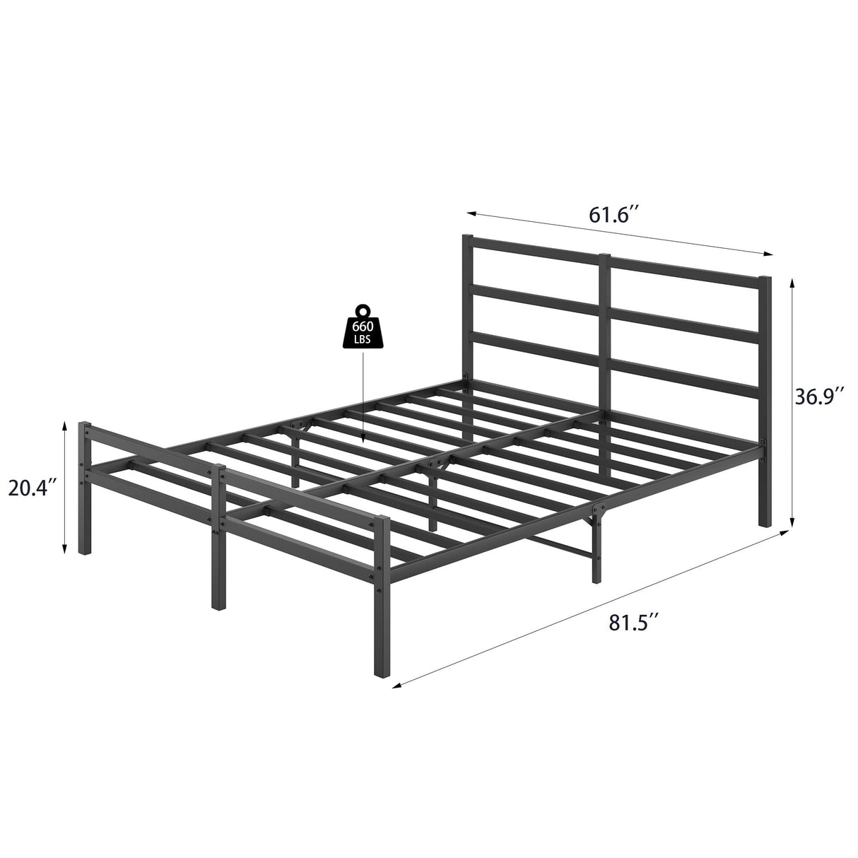 Bed Frame with Headboard Queen